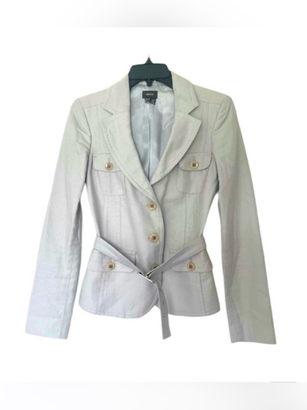 MEXX Women's Light Gray Tailored Belted Blazer